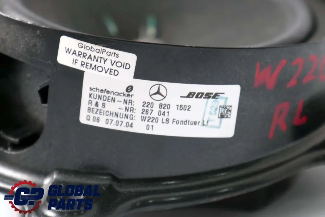Mercedes-Benz S-Class W220 Rear Left N/S Door Loudspeaker Speaker to with Part number A2208201502 Mercedes-Benz S-Class W220 Rear Left N/S Door Loudspeaker Speaker - SKU A2208201502 - Part number A2208201502