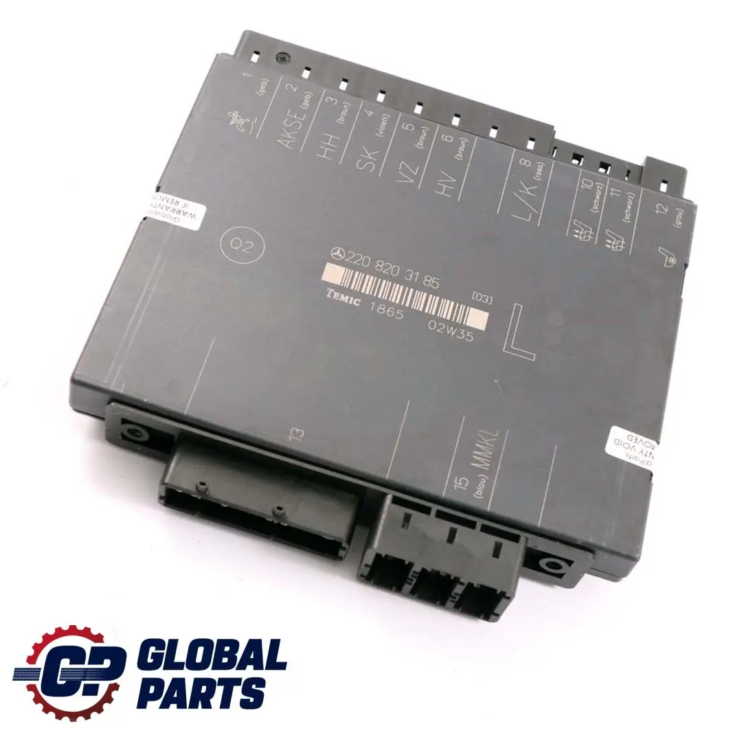  Mercedes-Benz S W220 Seat Memory Control Unit Module Front Left - SKU A2208203185 - Part number A2208203185