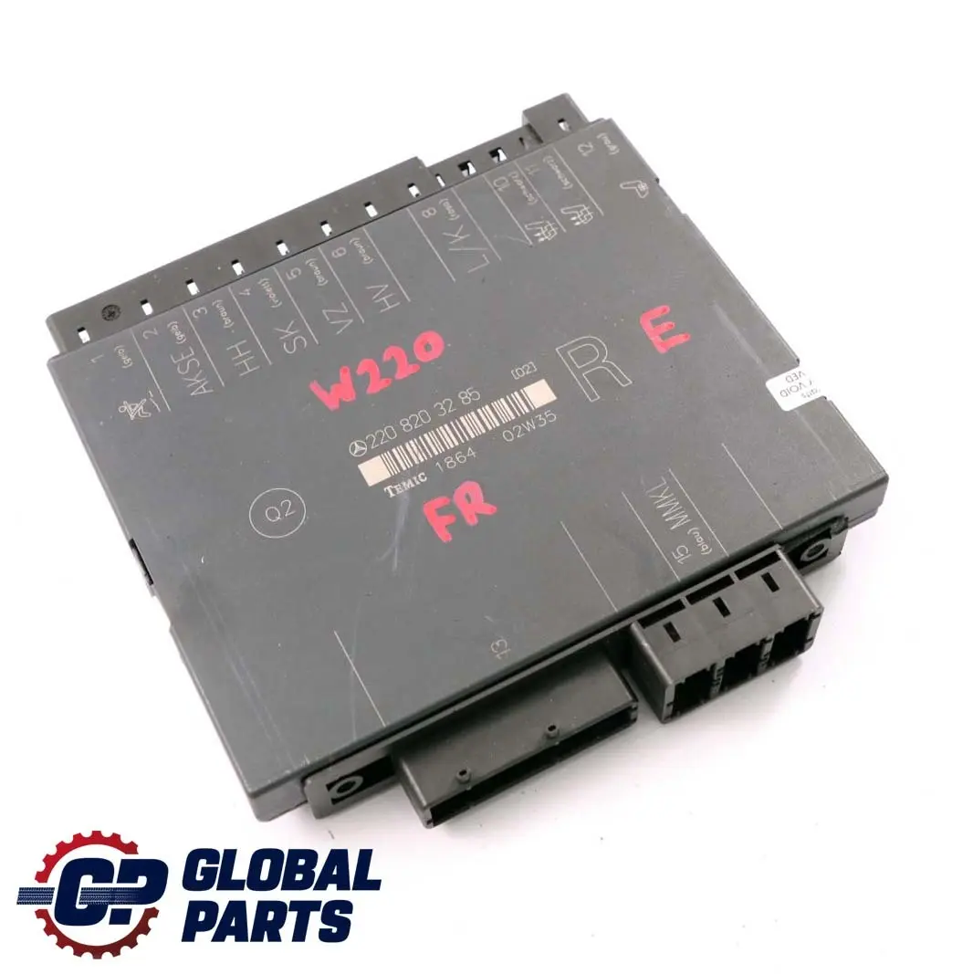 Mercedes-Benz S W220 Seat Memory Control Unit Module Front Right to with Part number A2208203285 Mercedes-Benz S W220 Seat Memory Control Unit Module Front Right - SKU A2208203285 - Part number A2208203285