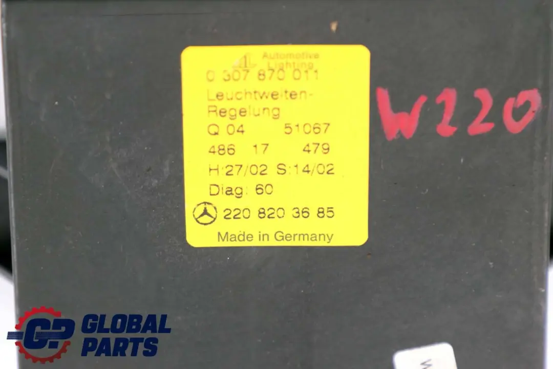 Module Commande Phare Avant pour Mercedes W220 à propos du numéro de pièce A2208203685 Mercedes W220 Module Commande Phare Avant - SKU A2208203685 - Numéro de pièce A2208203685