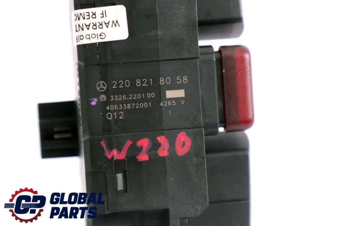  Mercedes-Benz S-Class W220 ESP Hazard Seat Locking Switch Panel - SKU A2208218058 - Part number A2208218058