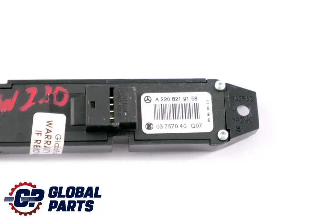 MERCEDES-BENZ CLASSE S W220 Schalteblock Interruttore Riscaldamento per con numero di parte A2208219158 MERCEDES-BENZ CLASSE S W220 Schalteblock Interruttore Riscaldamento - SKU A2208219158 - Numero di parte A2208219158