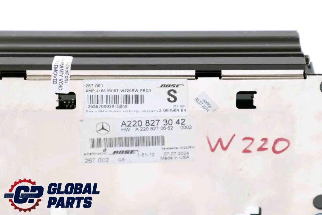 Mercedes-Benz S-Klasse W220 Bose Audio Verstärker für mit Teilenummer A2208273042 Mercedes-Benz S-Klasse W220 Bose Audio Verstärker - SKU A2208273042 - Teilenummer A2208273042