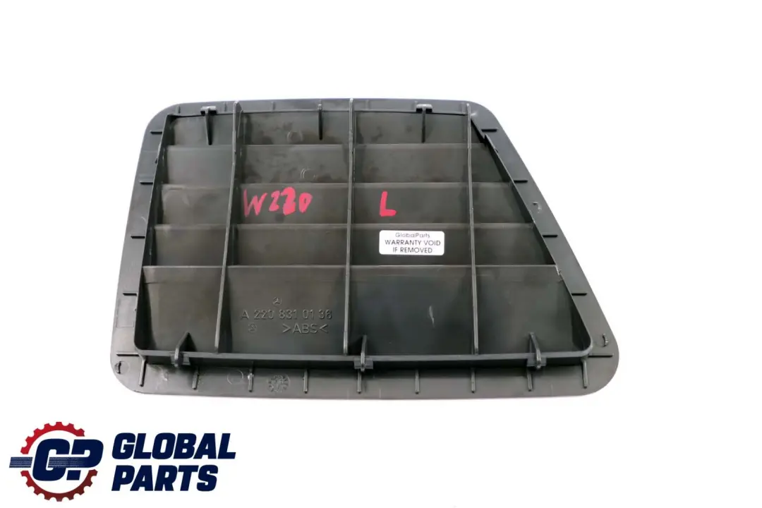 Mercedes-Benz CL S Class C215 W220 Air Duct Cover Vent Left to with Part number A2208310136 Mercedes-Benz CL S Class C215 W220 Air Duct Cover Vent Left - SKU A2208310136 - Part number A2208310136