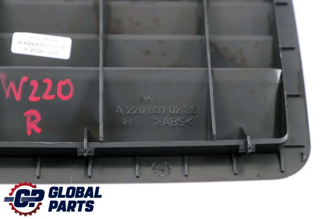 Mercedes-Benz CL S Class C215 W220 Air Duct Cover Vent Right to with Part number A2208310236 Mercedes-Benz CL S Class C215 W220 Air Duct Cover Vent Right - SKU A2208310236 - Part number A2208310236