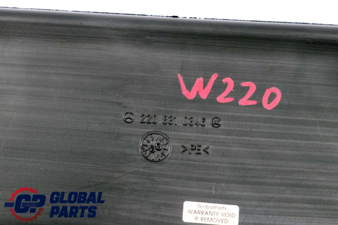 Condotto d'aria tubo plastica sinistra N/S per Mercedes CL C215 W220 con numero di parte A2208310346 Mercedes CL C215 W220 Condotto d'aria tubo plastica sinistra N/S - SKU A2208310346 - Numero di parte A2208310346