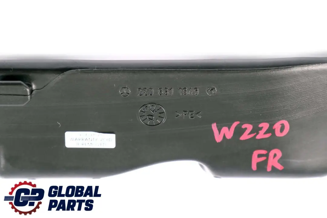 Clase S C215 W220 Conducto de Aire Tubo Plástico Delantero Derecho para Mercedes CL con número de pieza A2208311846 Mercedes CL Clase S C215 W220 Conducto de Aire Tubo Plástico Delantero Derecho - SKU A2208311846 - Número de pieza A2208311846