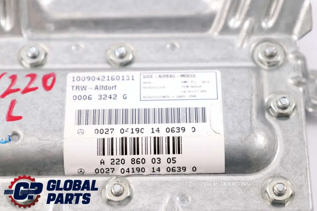 Mercedes W220 Modulo Aria Porta Anteriore Posteriore Sinistra - SKU A2208600305 - Numero di parte A2208600305