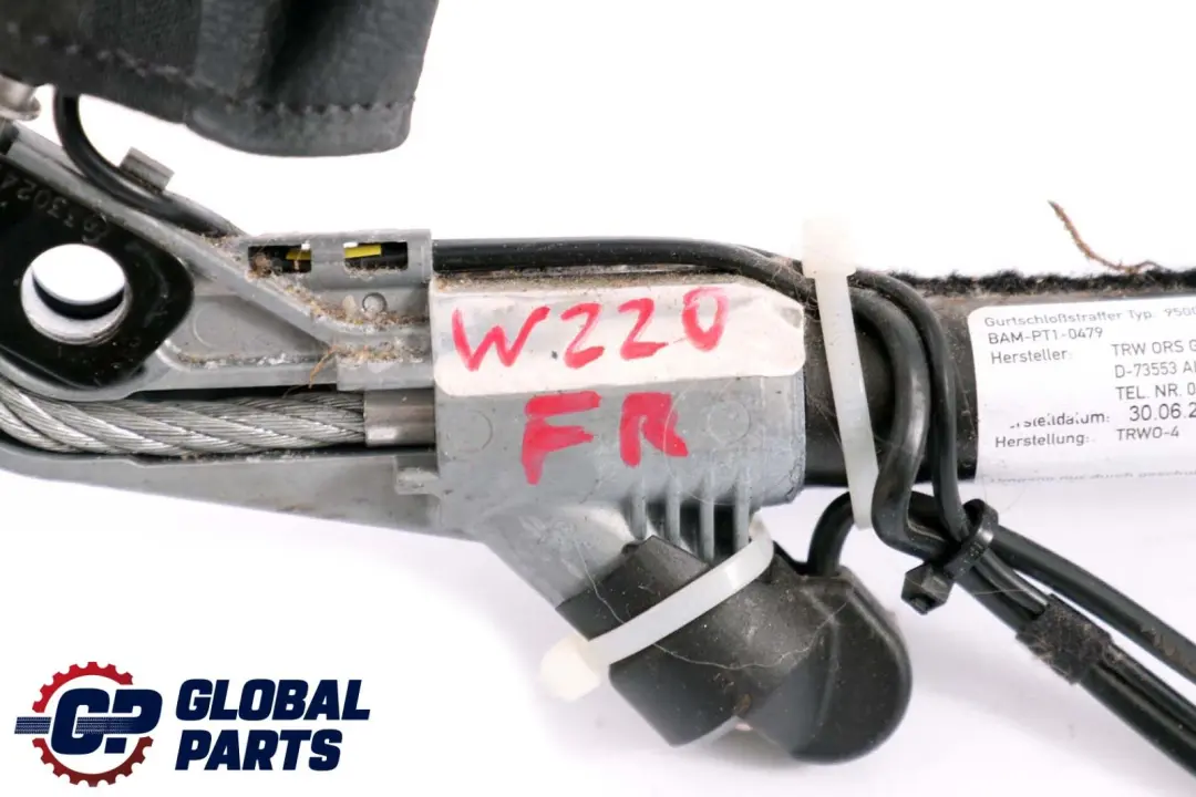 Front Right Seat Safety Belt Buckle Tensioner to Mercedes S-Class W220 with Part number A2208601869 Mercedes S-Class W220 Front Right Seat Safety Belt Buckle Tensioner - SKU A2208601869 - Part number A2208601869
