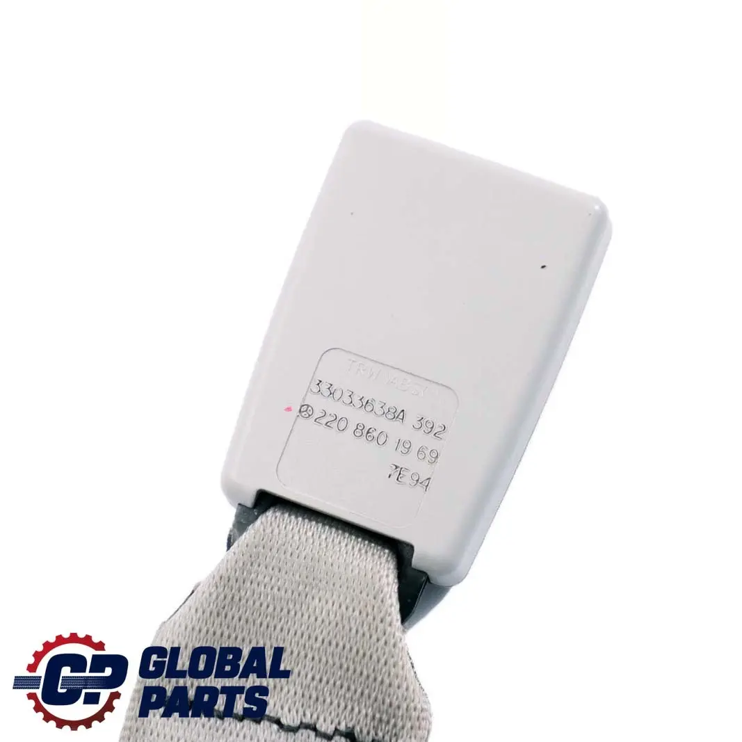 Mercedes-Benz S W220 1 Rear Centre Seat Belt Latch Twin Buckle Grey  - SKU A2208601969-1 - Part number A2208601969