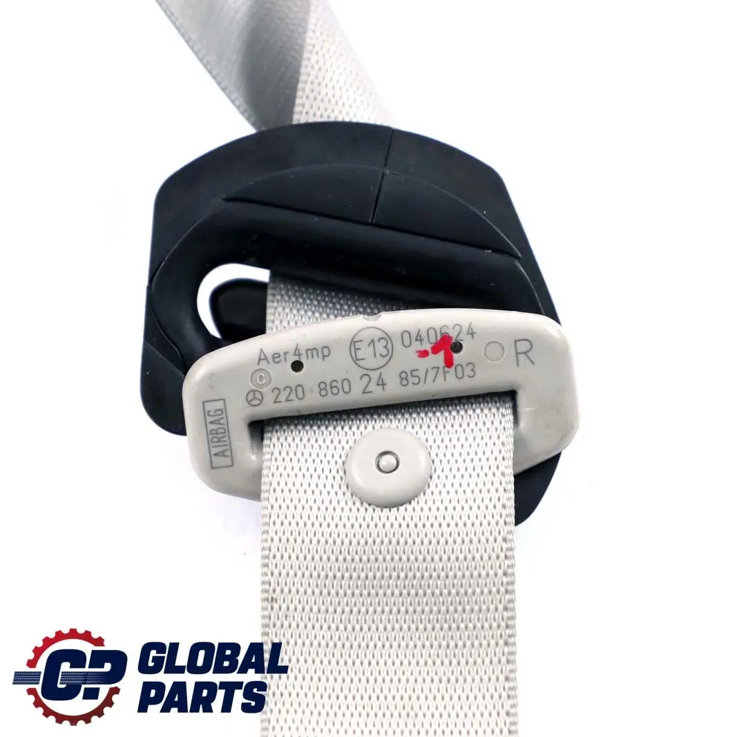  Mercedes-Benz S-Class W220 1 Front Right O/S Seat Belt Grey - SKU A2208602485-1 - Part number A2208602485