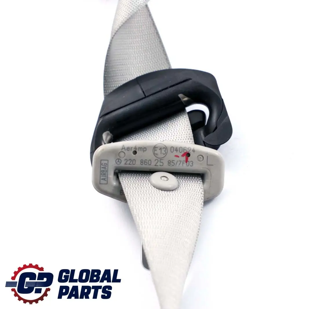 Mercedes-Benz S-Class W220 1 Front Left N/S Seat Belt Grey to with Part number A2208602585 Mercedes-Benz S-Class W220 1 Front Left N/S Seat Belt Grey - SKU A2208602585-1 - Part number A2208602585