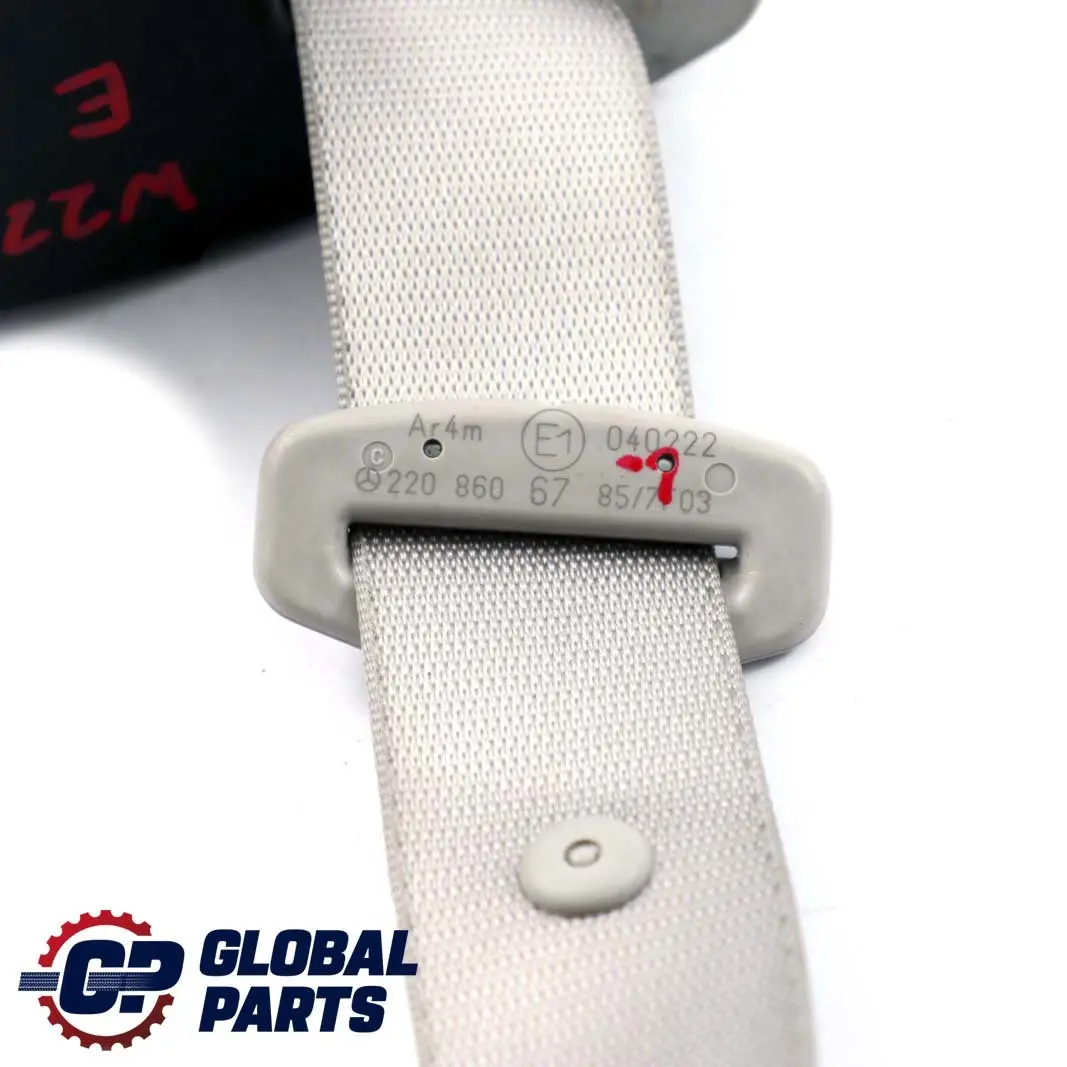 Fibbia Cintura Centrale Posteriore Grigia per Mercedes W220 con numero di parte A2208606785 Mercedes W220 Fibbia Cintura Centrale Posteriore Grigia - SKU A2208606785-1 - Numero di parte A2208606785