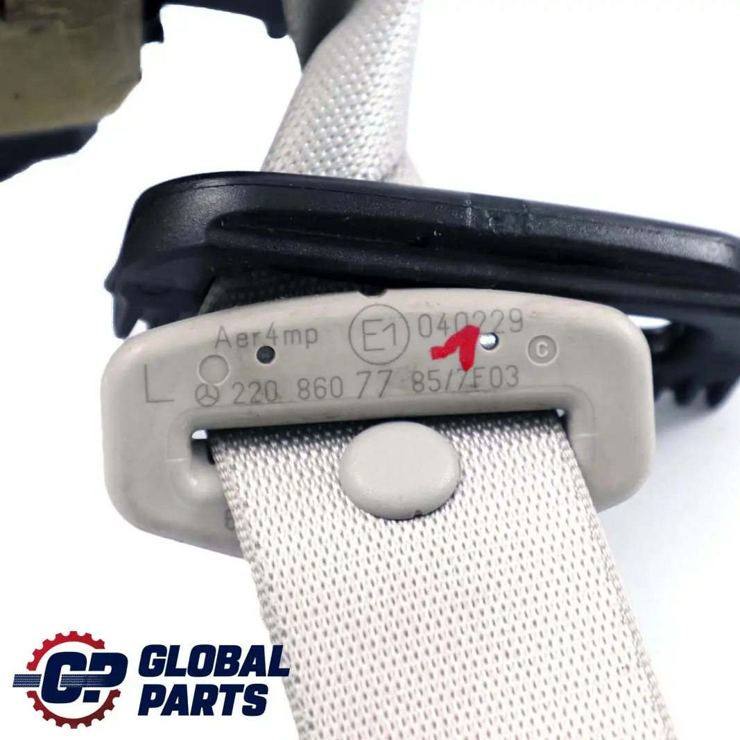 Cintura sicurezza posteriore sinistra N/S Grigio per Mercedes W220 con numero di parte A2208607785 Mercedes W220 Cintura sicurezza posteriore sinistra N/S Grigio - SKU A2208607785-1 - Numero di parte A2208607785