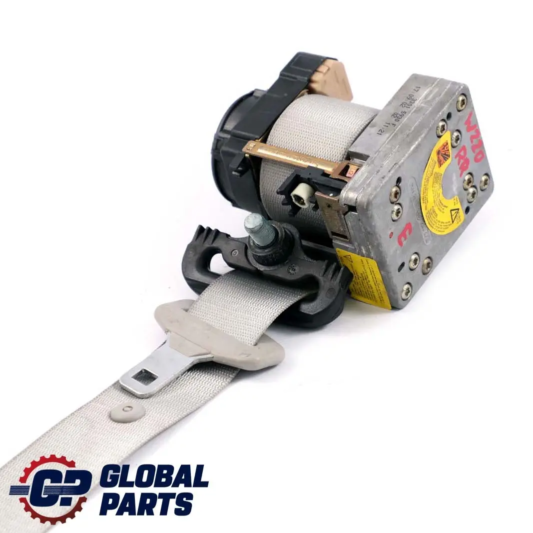 Clase W220 1 Cinturon De seguridad trasero derecho Gris para Mercedes con número de pieza A2208607885 Mercedes Clase W220 1 Cinturon De seguridad trasero derecho Gris - SKU A2208607885-1 - Número de pieza A2208607885