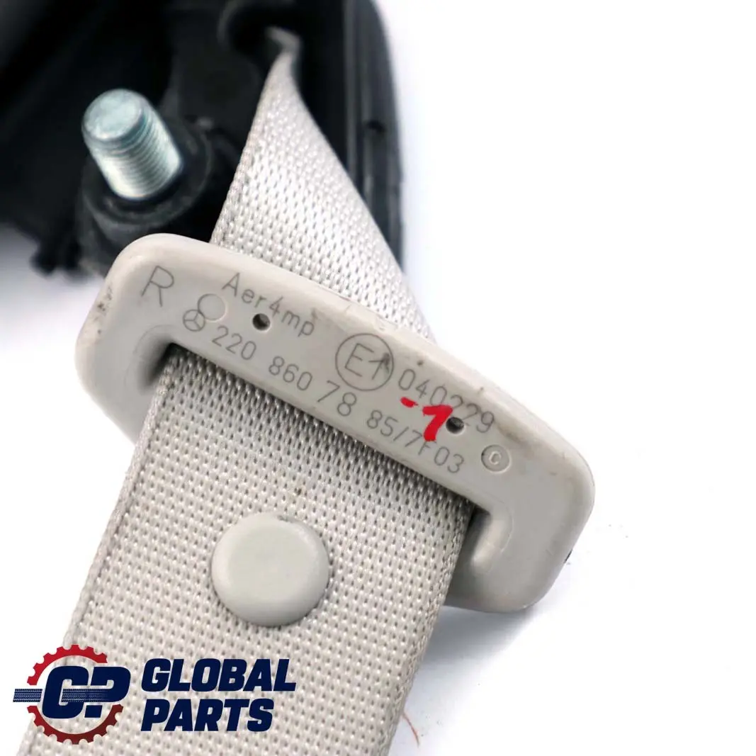 Mercedes-Benz S-Class W220 1 Rear Right O/S Seat Belt Grey to with Part number A2208607885 Mercedes-Benz S-Class W220 1 Rear Right O/S Seat Belt Grey - SKU A2208607885-1 - Part number A2208607885