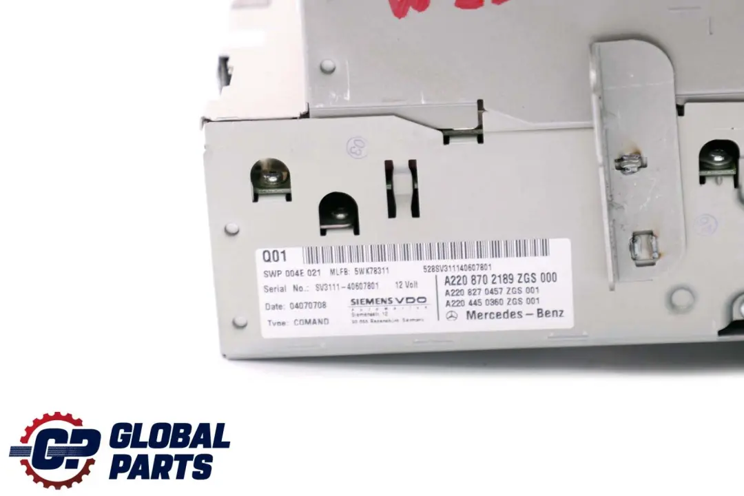 Mercedes-Benz CL S Class C215 W220 CD Player Radio Audio Navigation to with Part number A2208702189 Mercedes-Benz CL S Class C215 W220 CD Player Radio Audio Navigation - SKU A2208702189 - Part number A2208702189