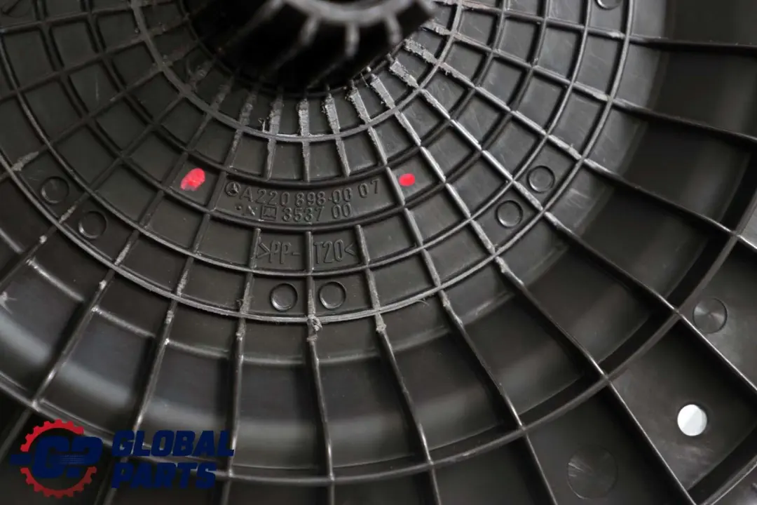 Class C215 W220 Spare Wheel Bracket Holder Cover to Mercedes CL S with Part number A2208980007 Mercedes CL S Class C215 W220 Spare Wheel Bracket Holder Cover - SKU A2208980007 - Part number A2208980007