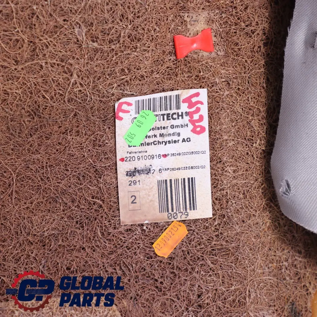  Mercedes-Benz S-Class W220 Front Seat Backrest Trim Cover Leather Grey - SKU A2209100916 - Part number A2209100916