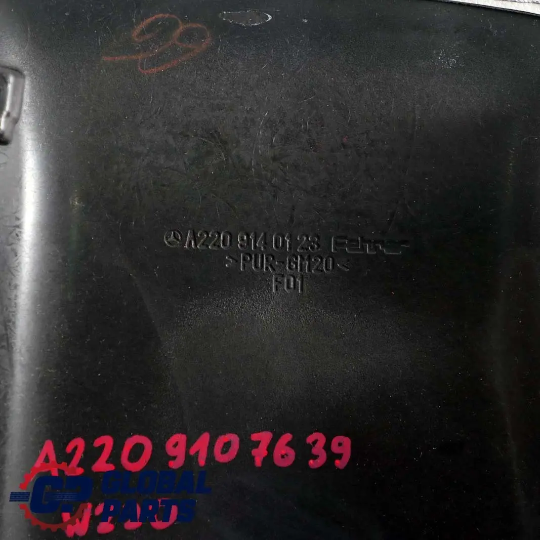 Mercedes W220 Asiento Delantero Respaldo Cubierta Panel Trasero Cuero Gris - SKU A2209107639 - Número de pieza A2209107639
