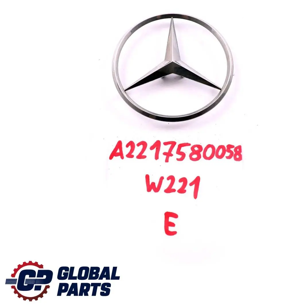 Mercedes W221 Couvercle coffre arrière Emblème étoile Logo Badge - SKU A2217580058 - Numéro de pièce A2217580058