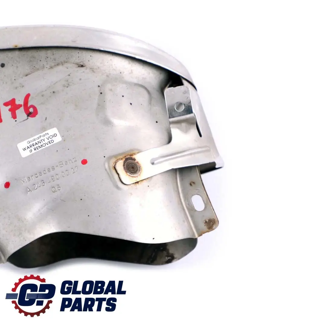 Plaque de recouvrement gauche tuyau d'échappement pour Mercedes W176 W246 à propos du numéro de pièce A2464900327 Mercedes W176 W246 Plaque de recouvrement gauche tuyau d'échappement - SKU A2464900327 - Numéro de pièce A2464900327