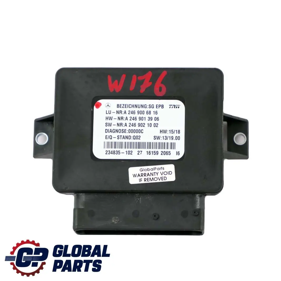  Mercedes-Benz A M Class W166 W176 Parking Brake Control Unit Module ECU - SKU A2469004512 - Part number A2469004512