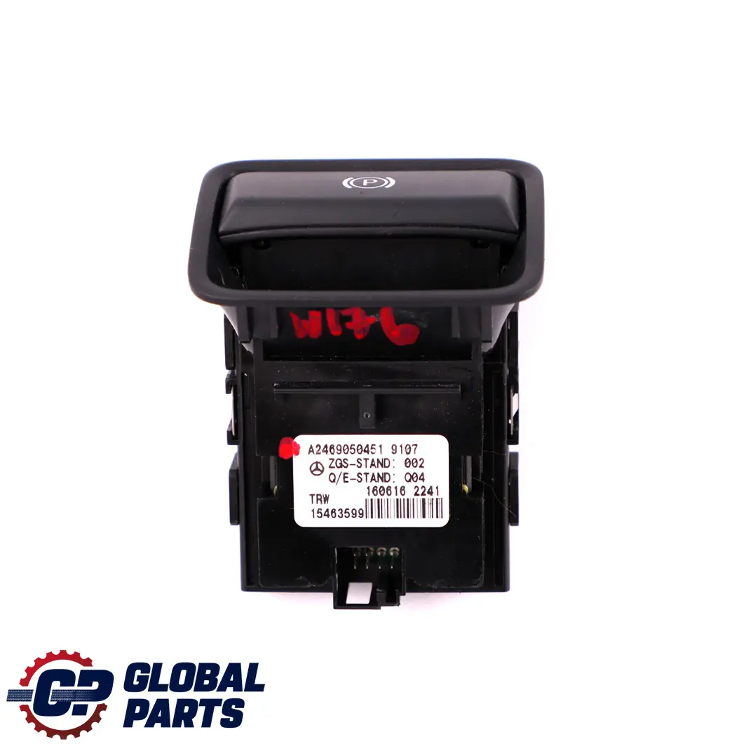 Pulsante interruttore freno di stazionamento per Mercedes W176 W246 con numero di parte A2469050451 Mercedes W176 W246 Pulsante interruttore freno di stazionamento - SKU A2469050451 - Numero di parte A2469050451