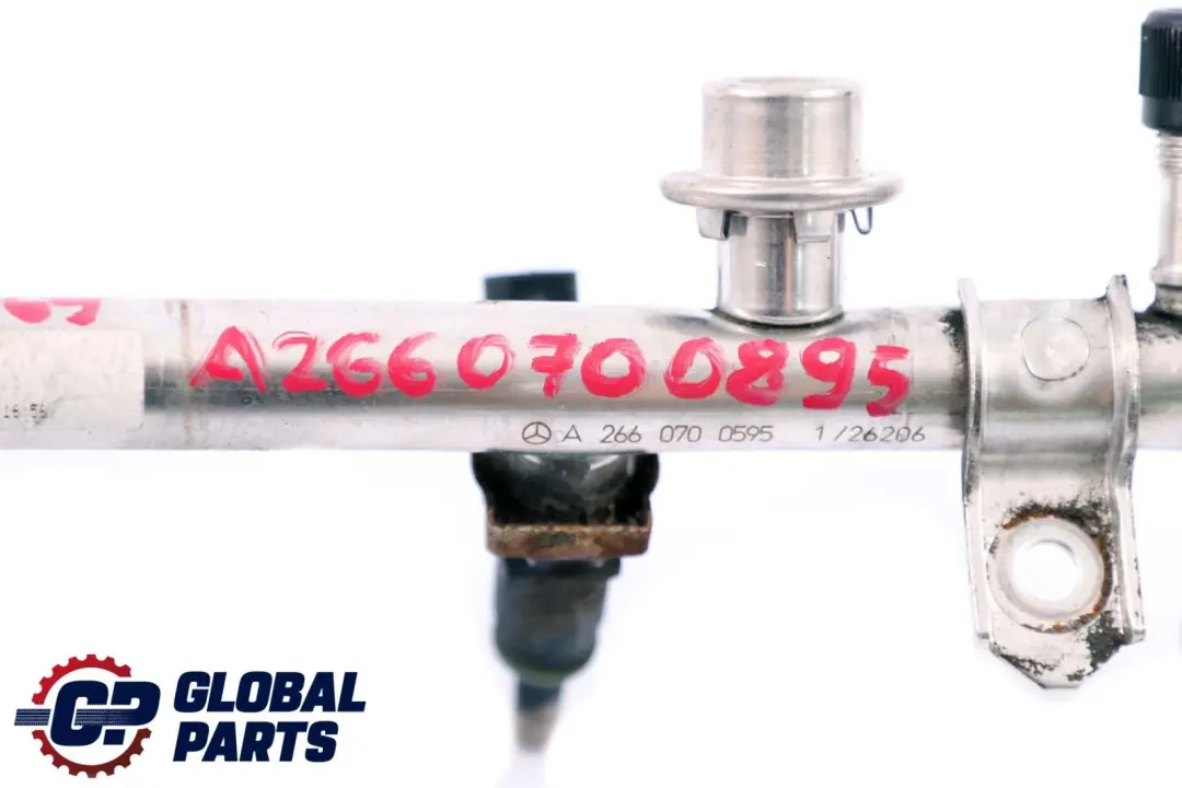 Mercedes W169 W245 M266 Petrol Fuel Injector Rail Line A2660700595 - SKU A2660700895 - Part number A2660700895