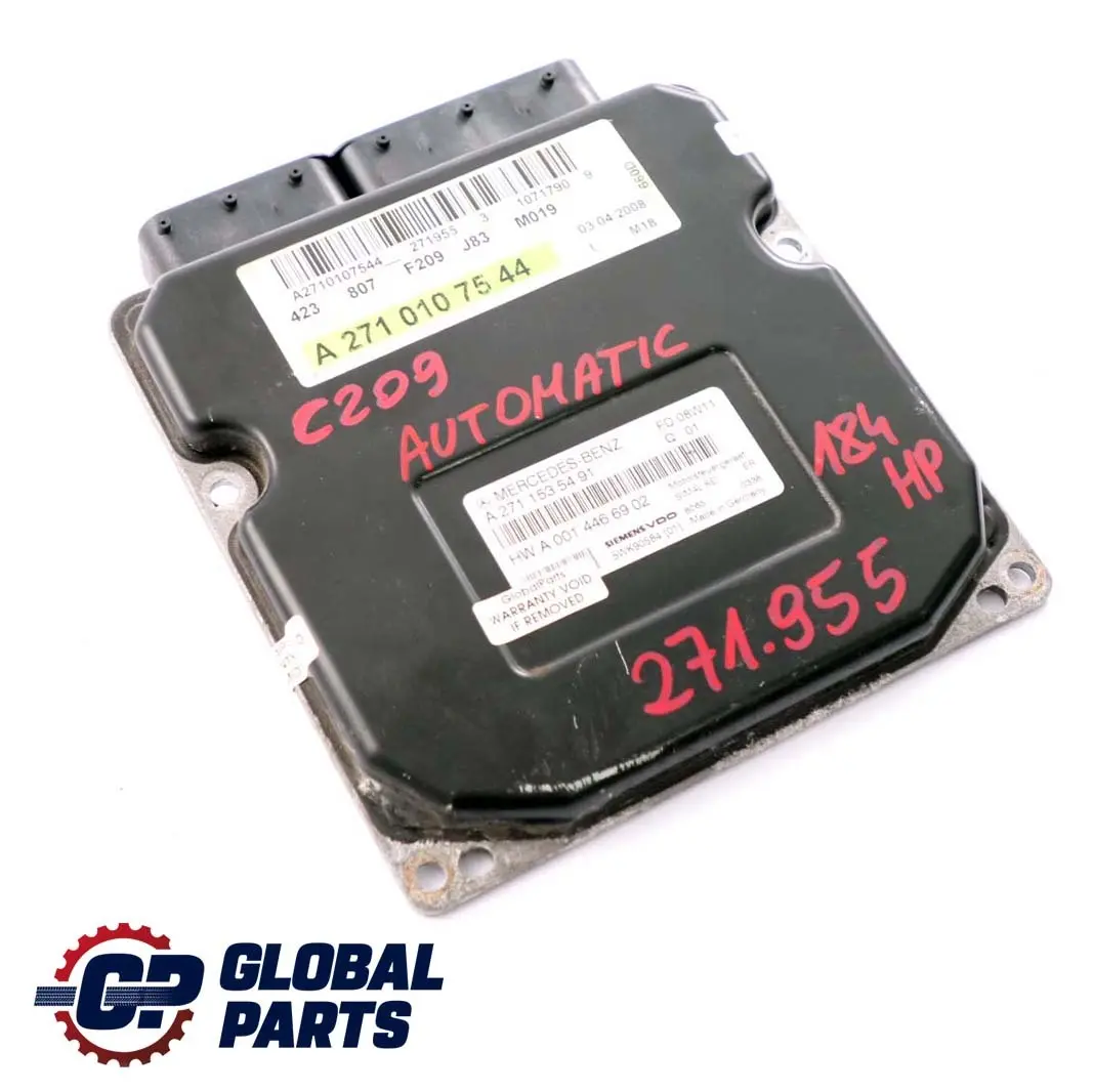 Motorsteuergerät Steuergerät Automat für Mercedes W203 W204 W211 C209 mit Teilenummer A2710107544 Mercedes W203 W204 W211 C209 Motorsteuergerät Steuergerät Automat - SKU A2710107544 - Teilenummer A2710107544
