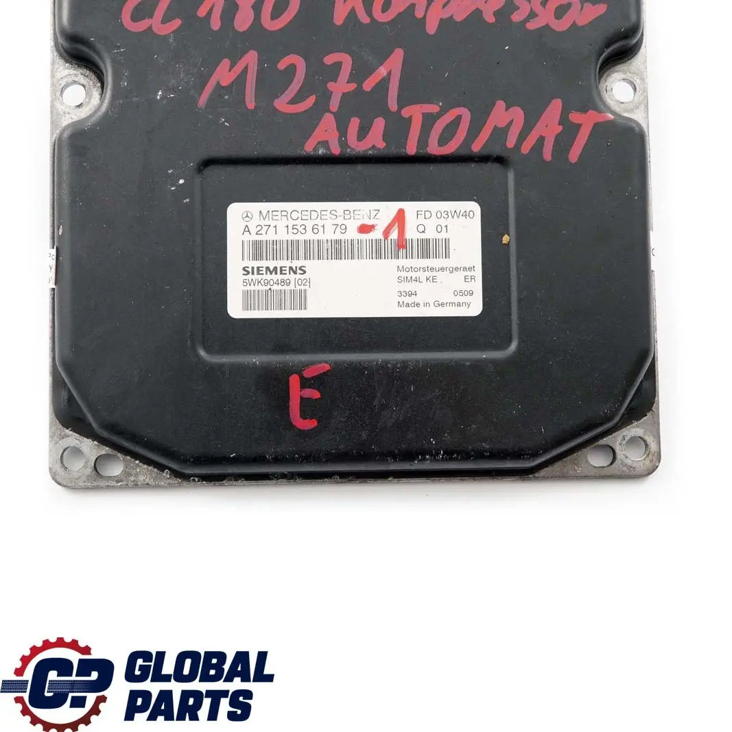  Mercedes-Benz W203 C 180 Kompressor Engine Control Unit Module Auto - SKU A2711536179-1 - Part number A2711536179