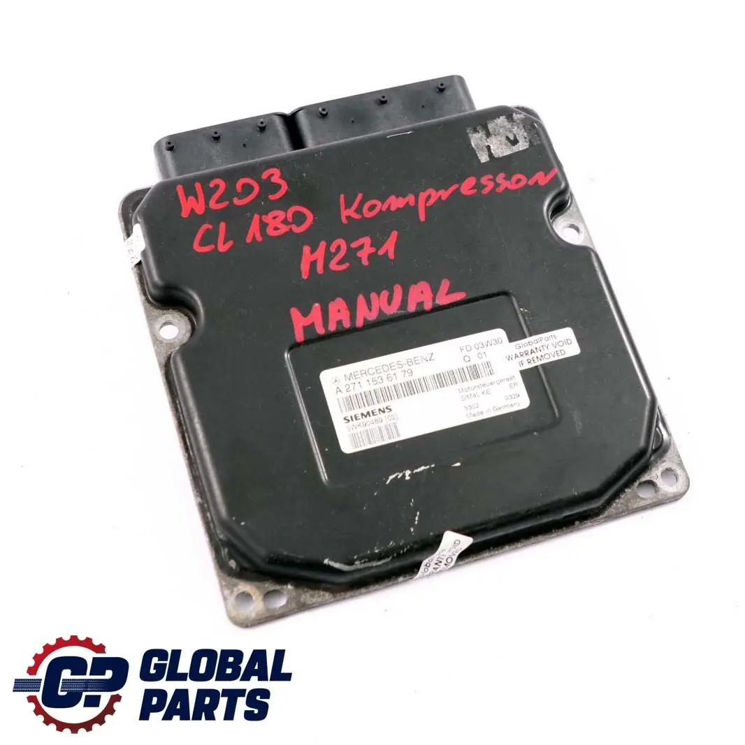 Mercedes-Benz W203 CL203 180 Kompressor Engine Control Unit Module  - SKU A2711536179 - Part number A2710107544