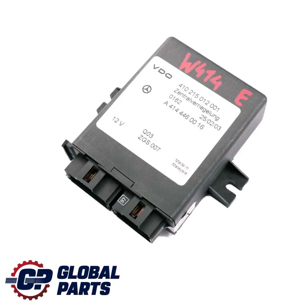 W414 Modulo Cierre Centralizado Unidad Control ECU para Mercedes Vaneo con número de pieza A4144460016 Mercedes Vaneo W414 Modulo Cierre Centralizado Unidad Control ECU - SKU A4144460016 - Número de pieza A4144460016
