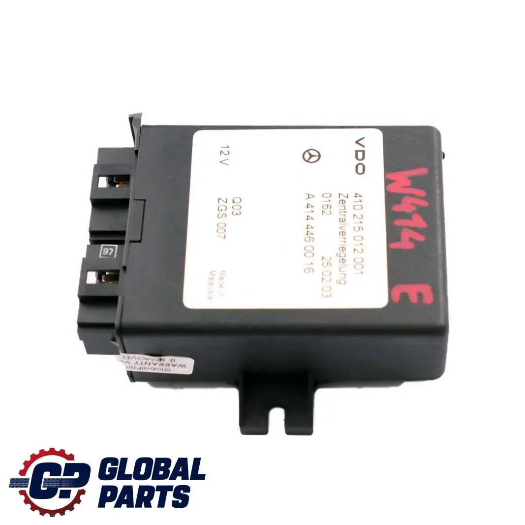 W414 Modulo Cierre Centralizado Unidad Control ECU para Mercedes Vaneo con número de pieza A4144460016 Mercedes Vaneo W414 Modulo Cierre Centralizado Unidad Control ECU - SKU A4144460016 - Número de pieza A4144460016