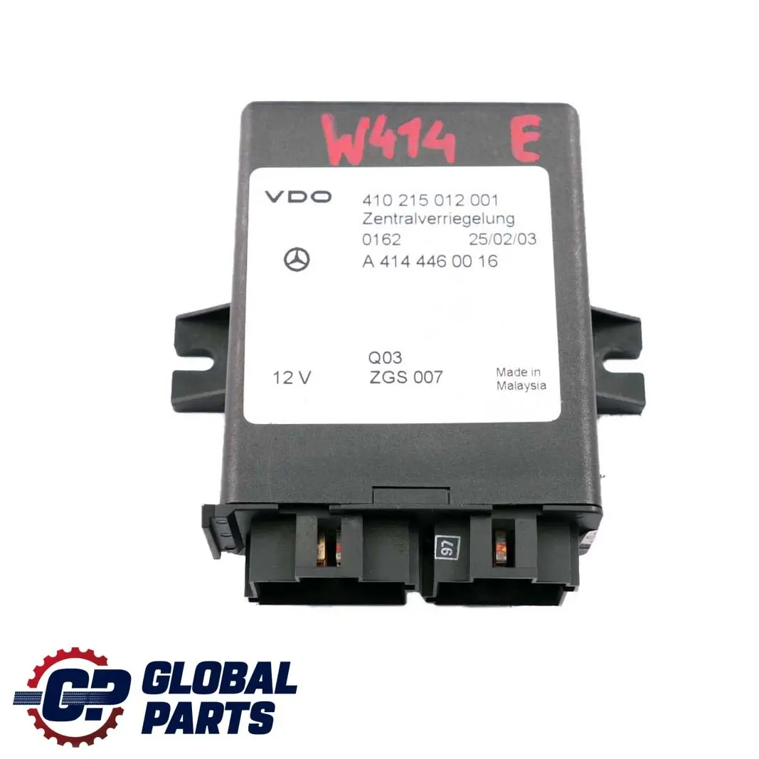 W414 Modulo Cierre Centralizado Unidad Control ECU para Mercedes Vaneo con número de pieza A4144460016 Mercedes Vaneo W414 Modulo Cierre Centralizado Unidad Control ECU - SKU A4144460016 - Número de pieza A4144460016