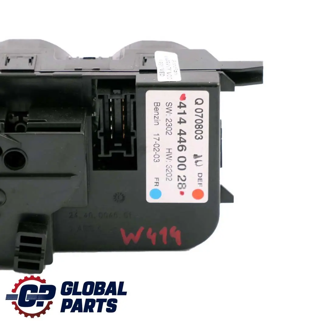  Mercedes-Benz Vaneo W414 Heater Climate Control Unit Switch Panel - SKU A4144460028 - Part number A4144460028
