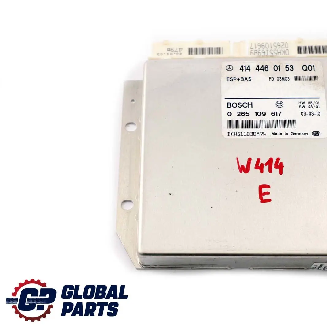 Mercedes-Benz W414 Esp Bas Unite De Commande ECU Module pour à propos du numéro de pièce A4144460153 Mercedes-Benz W414 Esp Bas Unite De Commande ECU Module - SKU A4144460153 - Numéro de pièce A4144460153