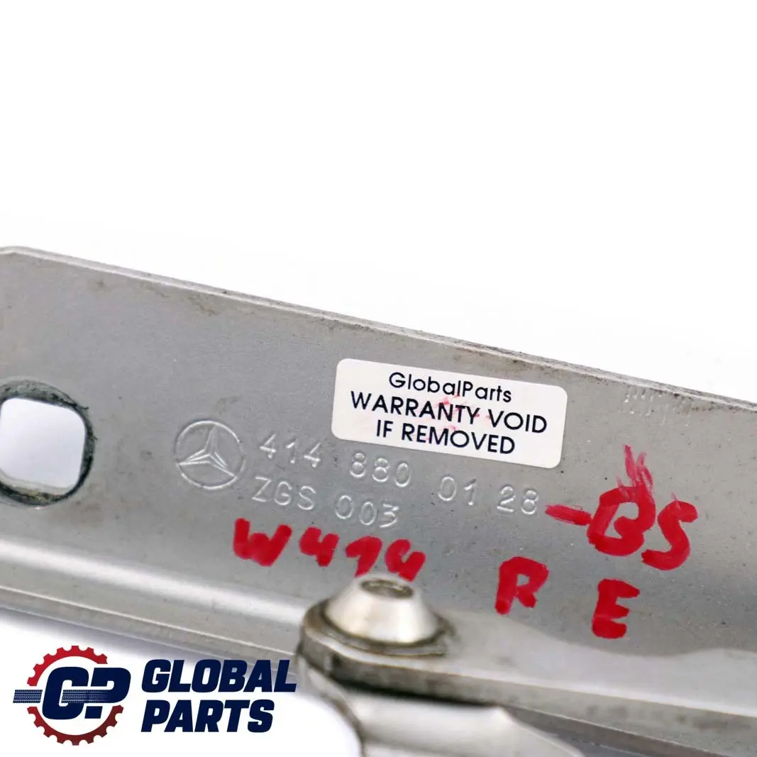 Mercedes-Benz Vaneo W414 Front Right O/S Hood Bonnet Hinge Brilliant Silver 744 to with Part number A4148800128 Mercedes-Benz Vaneo W414 Front Right O/S Hood Bonnet Hinge Brilliant Silver 744 - SKU A4148800128-BS - Part number A4148800128
