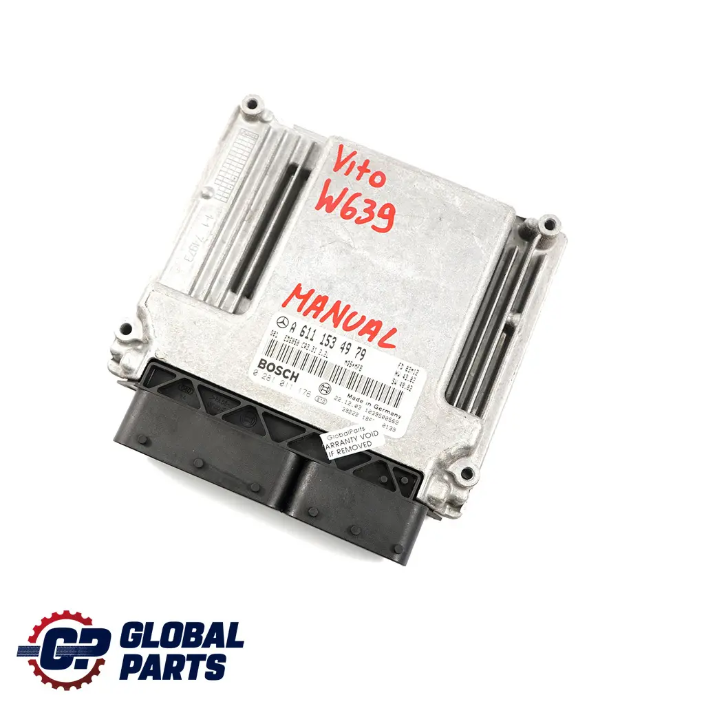 Mercedes-Benz Vito Viano W639 Engine Control Unit Module ECU Manual to with Part number A6111534979 Mercedes-Benz Vito Viano W639 Engine Control Unit Module ECU Manual - SKU A6111534979 - Part number A6111534979