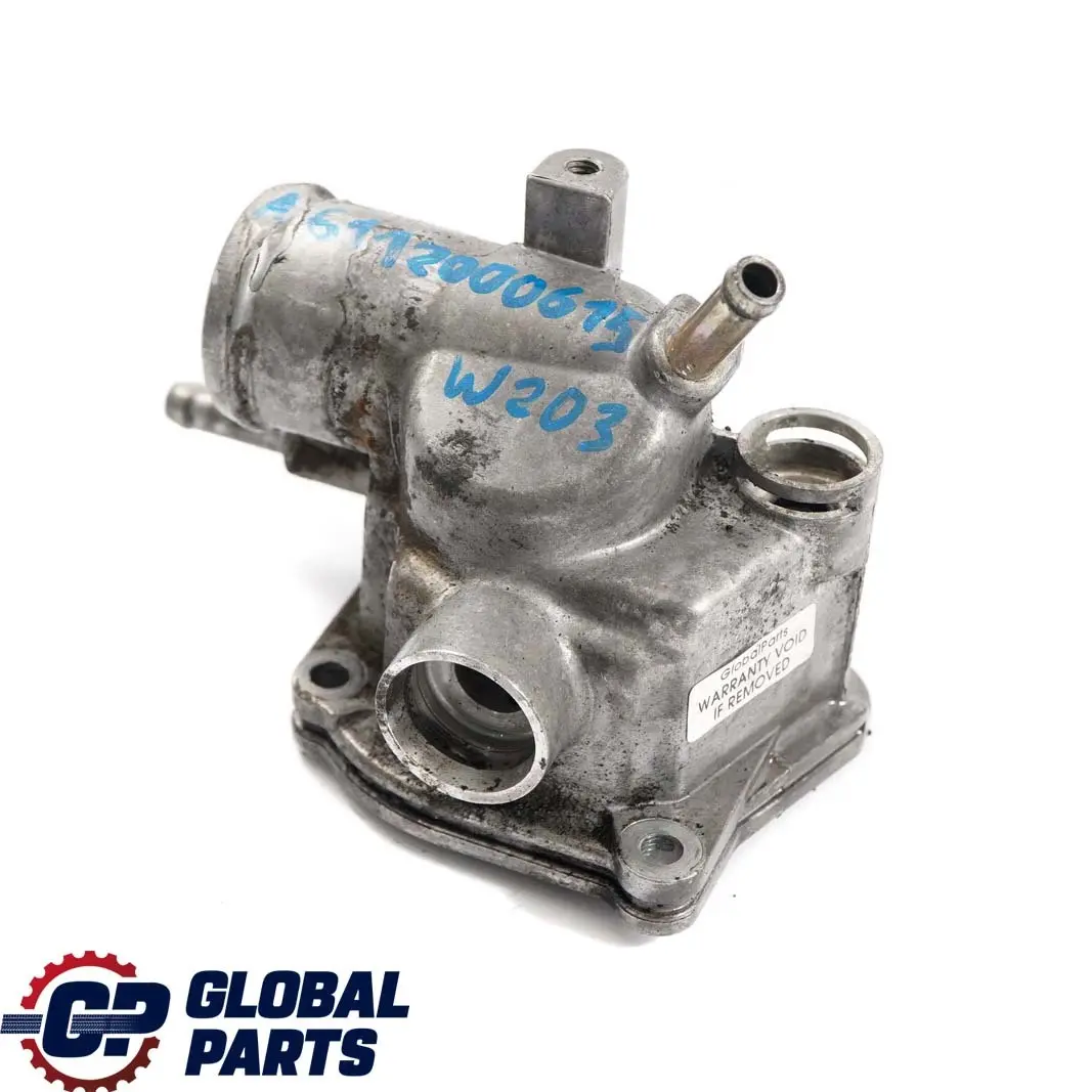 Mercedes-Benz C E W203 W210 OM611 OM612 Coolant Thermostat Housing to with Part number A6112000615 Mercedes-Benz C E W203 W210 OM611 OM612 Coolant Thermostat Housing - SKU A6112000615 - Part number A6112000615