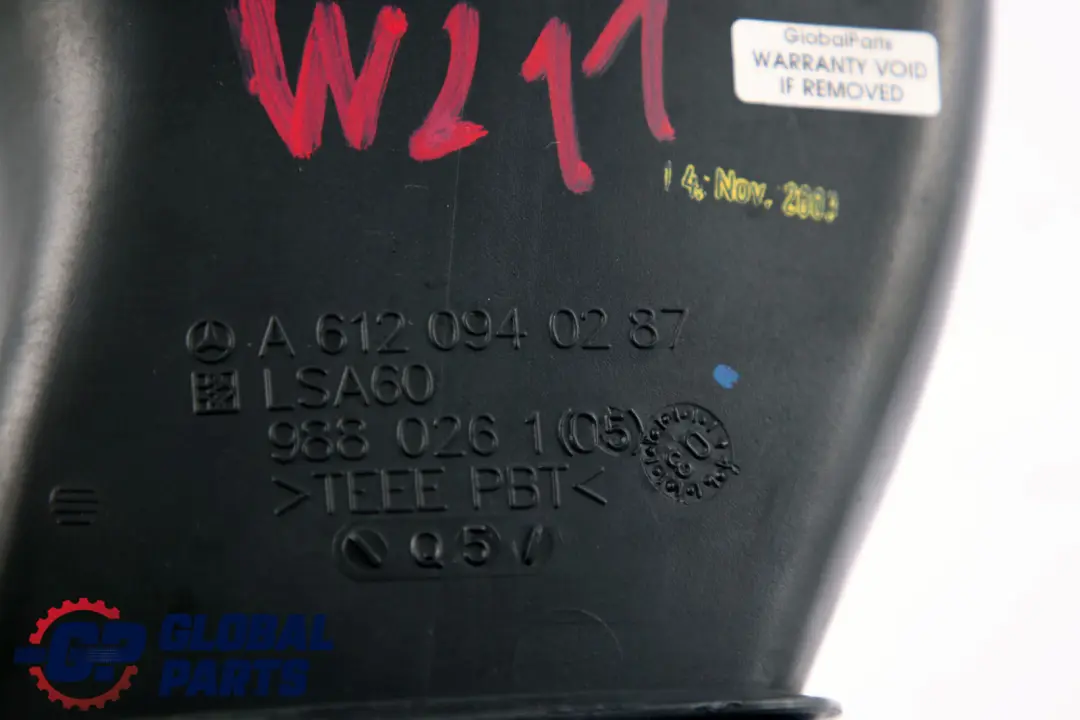 Mercedes S211 W211 Diesel conducto de admisión de aire manguera - SKU A6120940287 - Número de pieza A6120940287