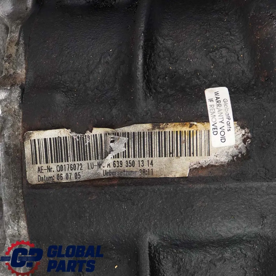  Mercedes-Benz Vito W639 Rear Differential Diff 3,455 Ratio WARRANTY - SKU A6393501314 - Part number A6393501314
