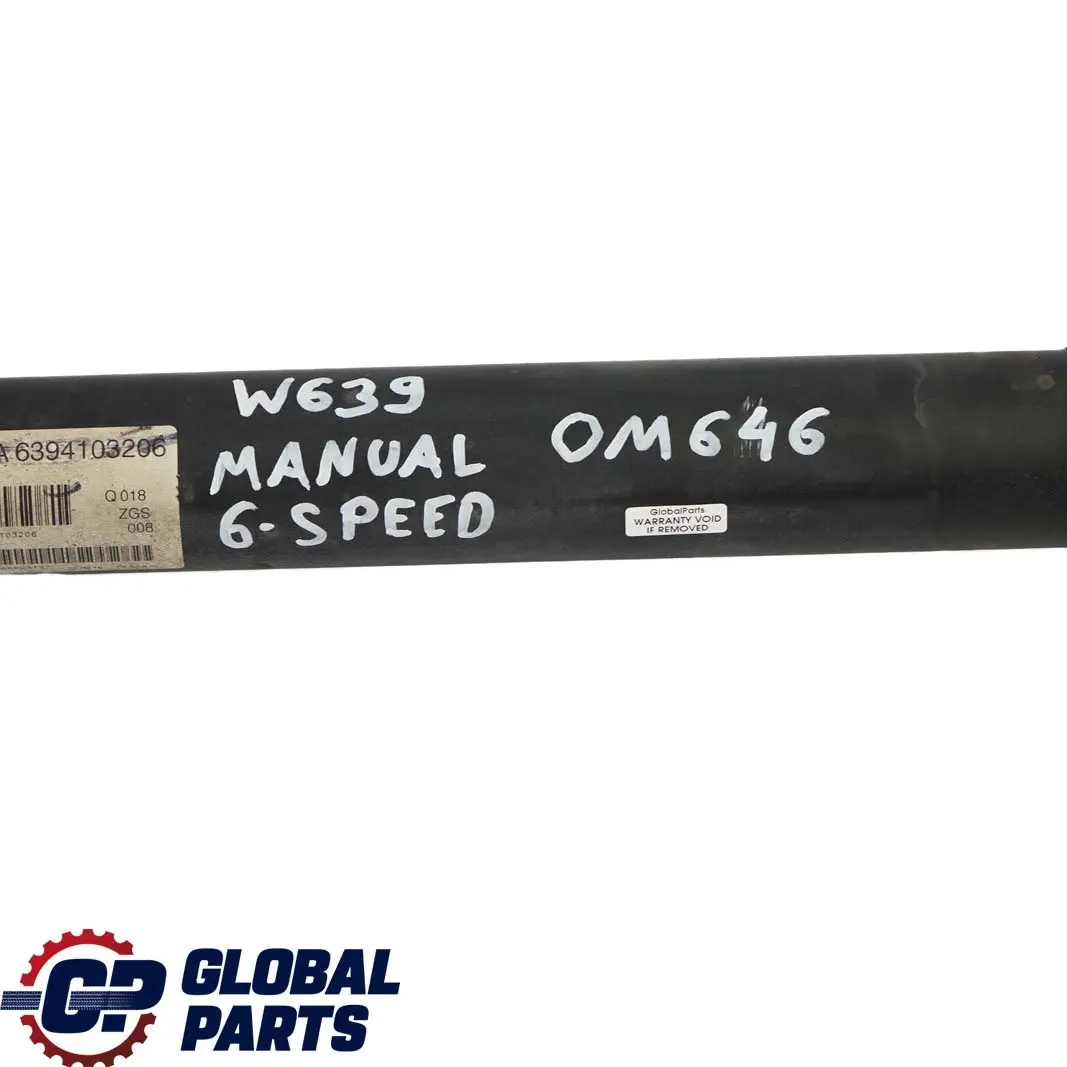 Shaft Propshaft Manual Transmission to Mercedes Vito W639 Drive with Part number A6394103206 Mercedes Vito W639 Drive Shaft Propshaft Manual Transmission - SKU A6394103206 - Part number A6394103206