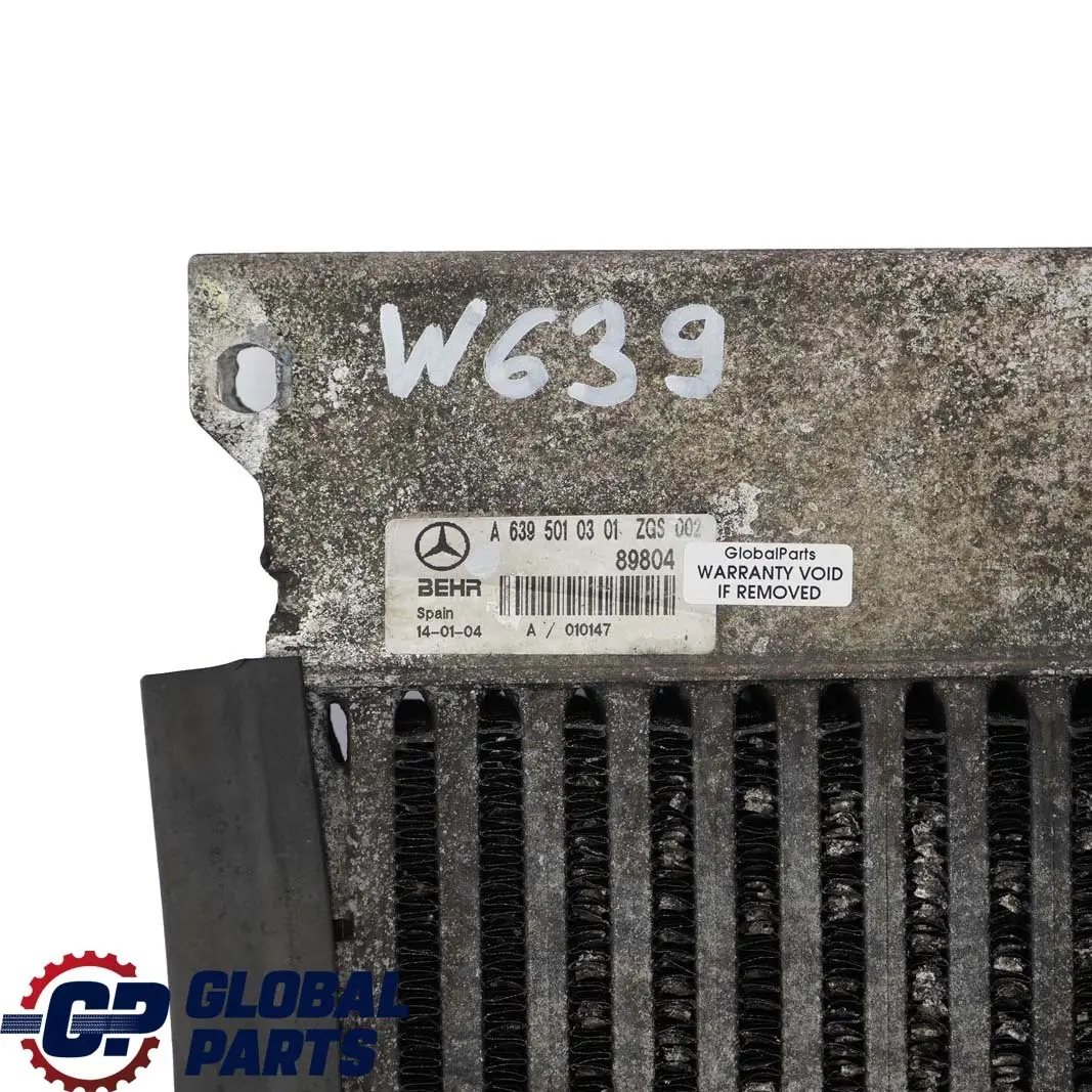 Mercedes Vito W639 Refroidisseur d'air charge Radiateur - SKU A6395010301 - Numéro de pièce A6395010301