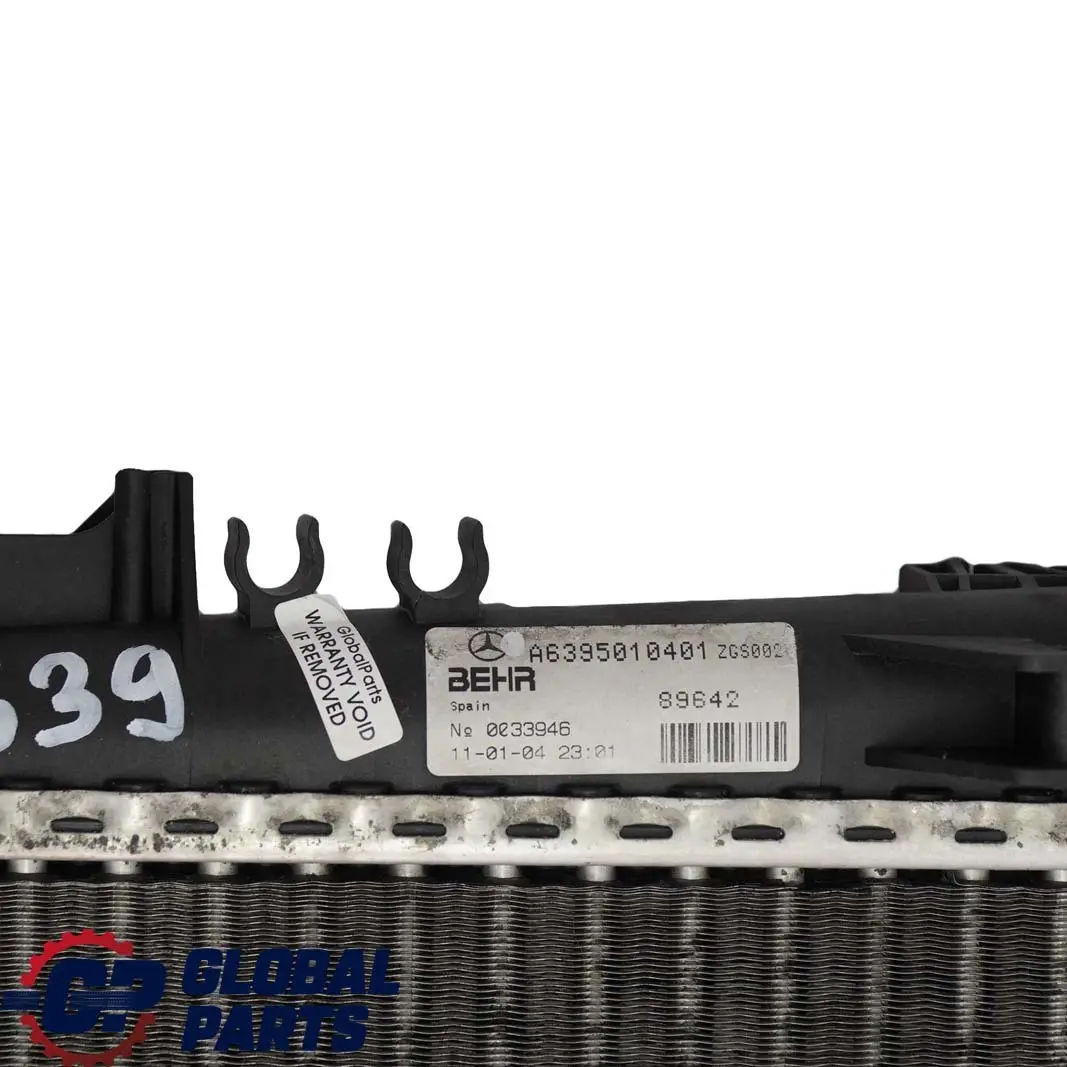  Mercedes-Benz Vito Viano W639 Water Cooling Coolant Radiator - SKU A6395010401 - Part number A6395010401