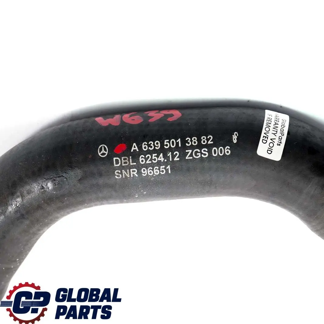  Mercedes-Benz Vito Viano W639 Wasserkühler Kühler Rohr Schlauch - SKU A6395013882 - Teilenummer A6395013882