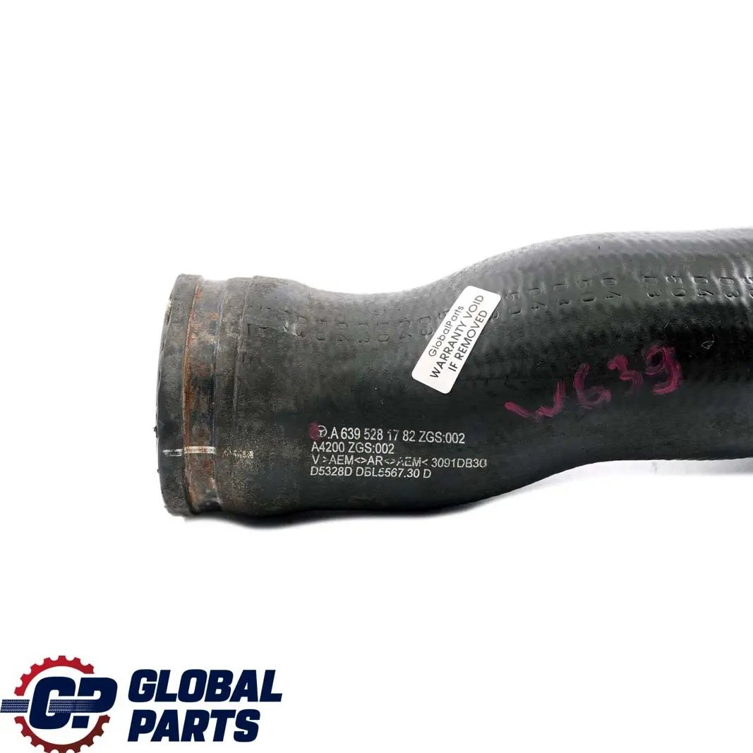 Mercedes-Benz Vito Viano W639 Air Charge Intercooler Hose Pipe to with Part number A6395281782 Mercedes-Benz Vito Viano W639 Air Charge Intercooler Hose Pipe - SKU A6395281782 - Part number A6395281782
