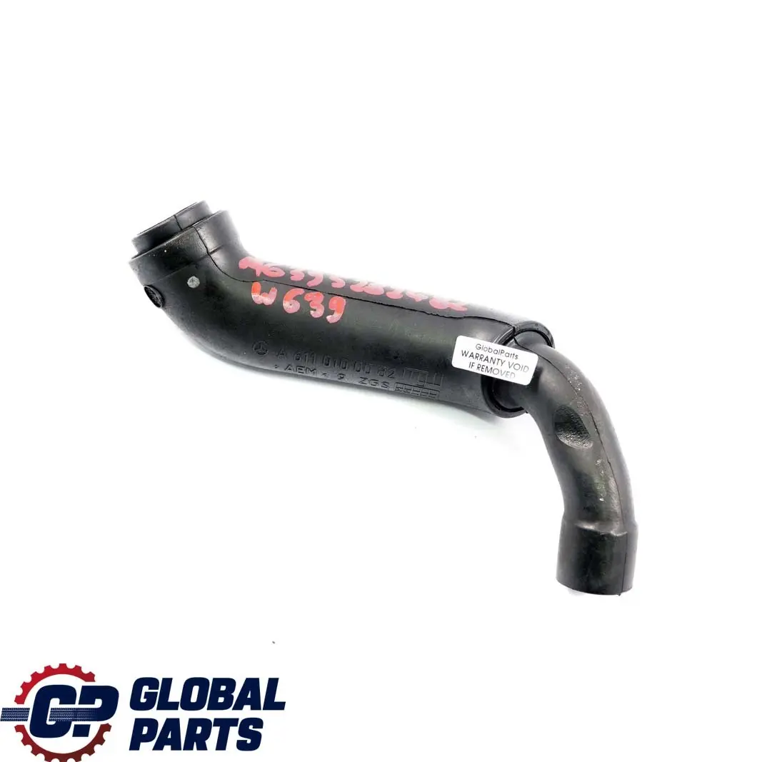 Mercedes-Benz Vito Viano W639 Air Charge Turbocharger Hose Pipe A6110100082 - SKU A6395282482 - Part number A6395282482