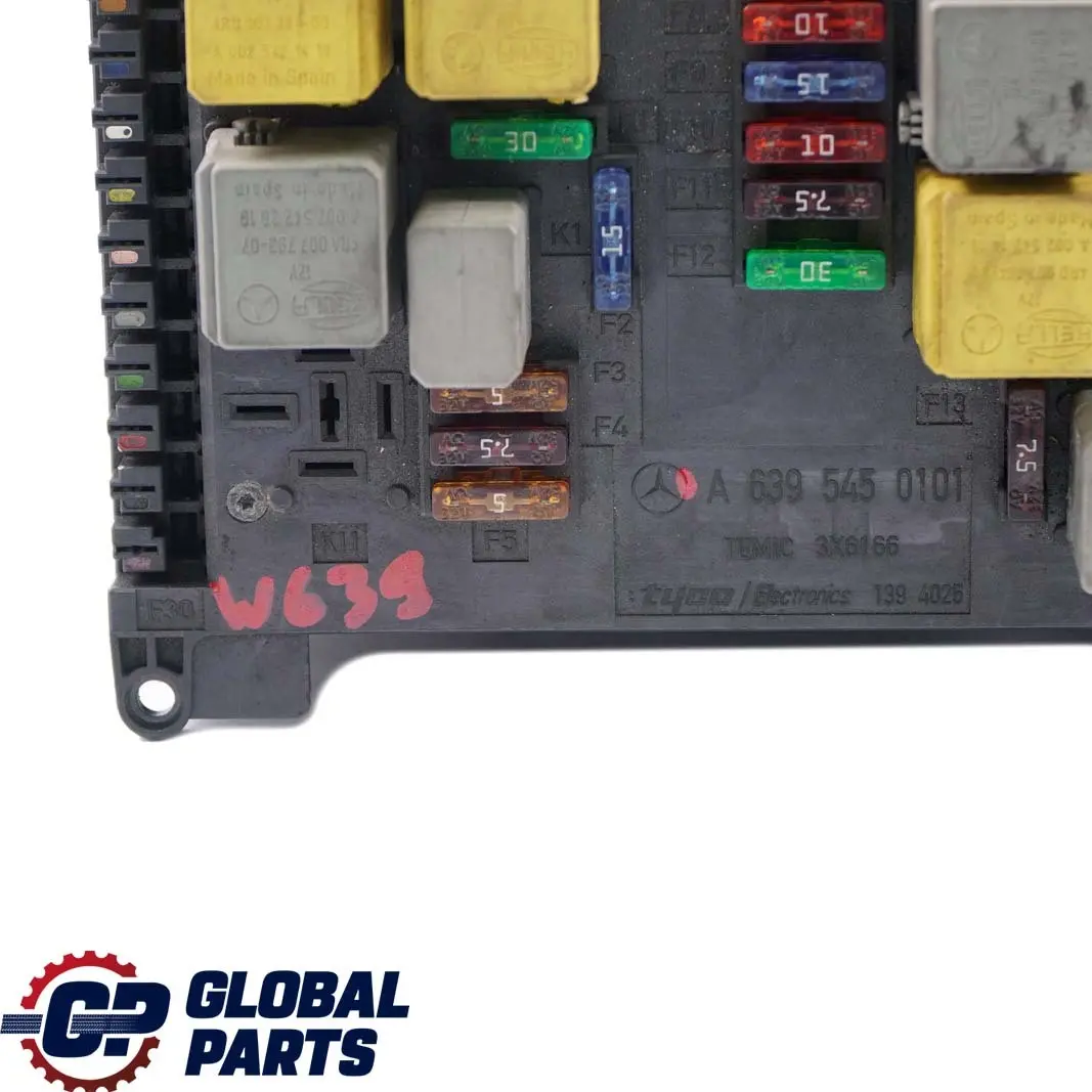 Mercedes-Benz W639 Fuse Box Relay Control Unit Electric Module SAM to with Part number A6395450101 Mercedes-Benz W639 Fuse Box Relay Control Unit Electric Module SAM - SKU A6395450101 - Part number A6395450101