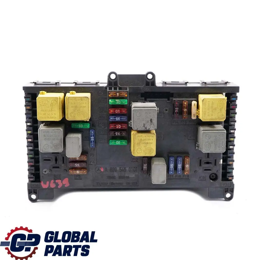 Mercedes-Benz W639 Fuse Box Relay Control Unit Electric Module SAM to with Part number A6395450101 Mercedes-Benz W639 Fuse Box Relay Control Unit Electric Module SAM - SKU A6395450101 - Part number A6395450101